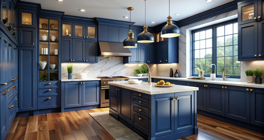 This is a picture for a blog about custom kitchen cabinets.